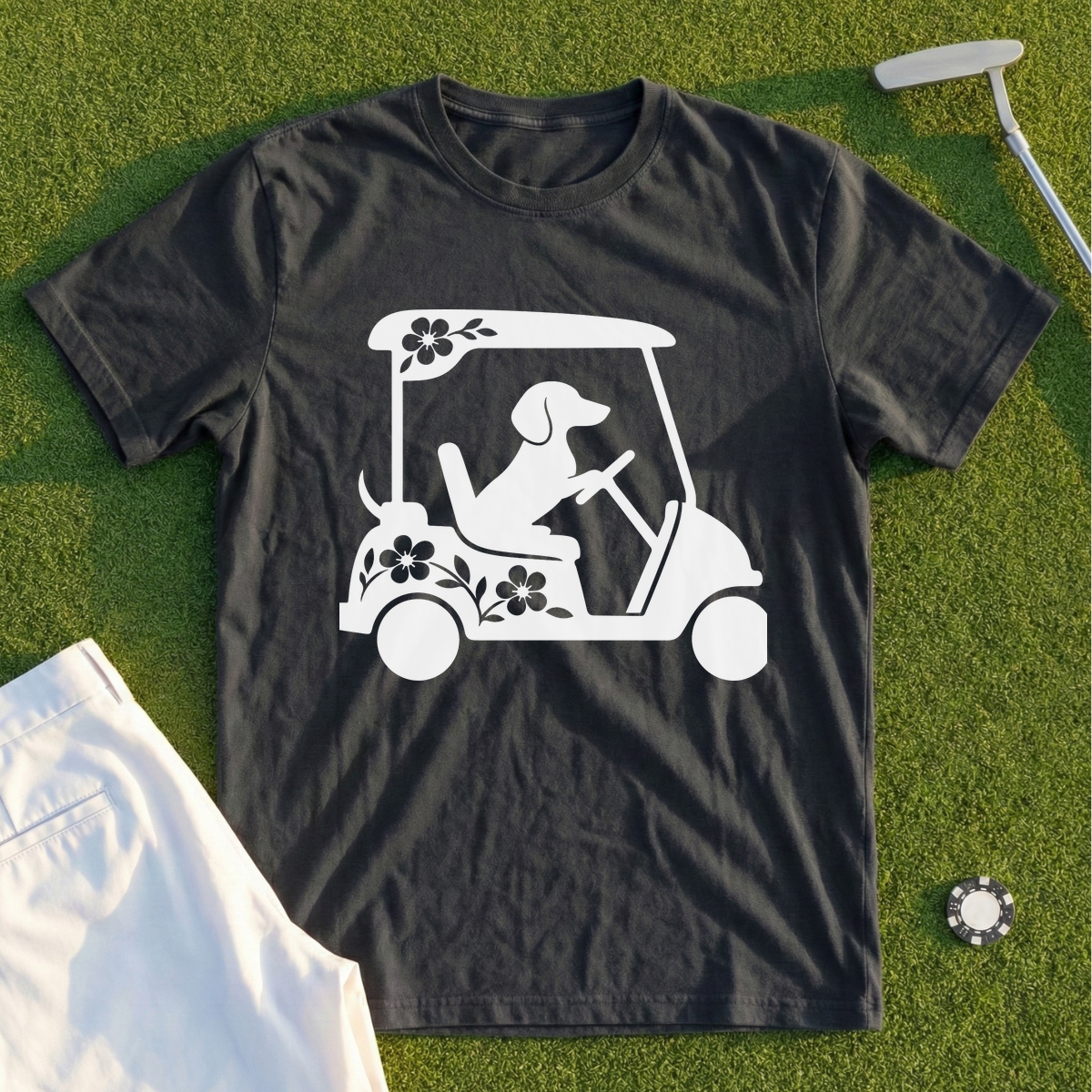 Dog Drives The Cart Tee