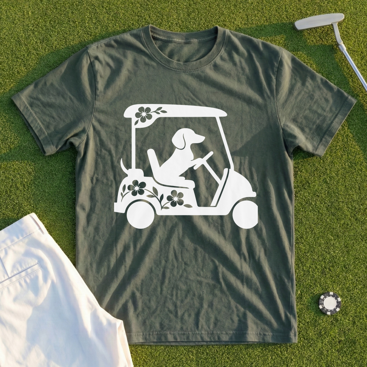 Dog Drives The Cart Tee