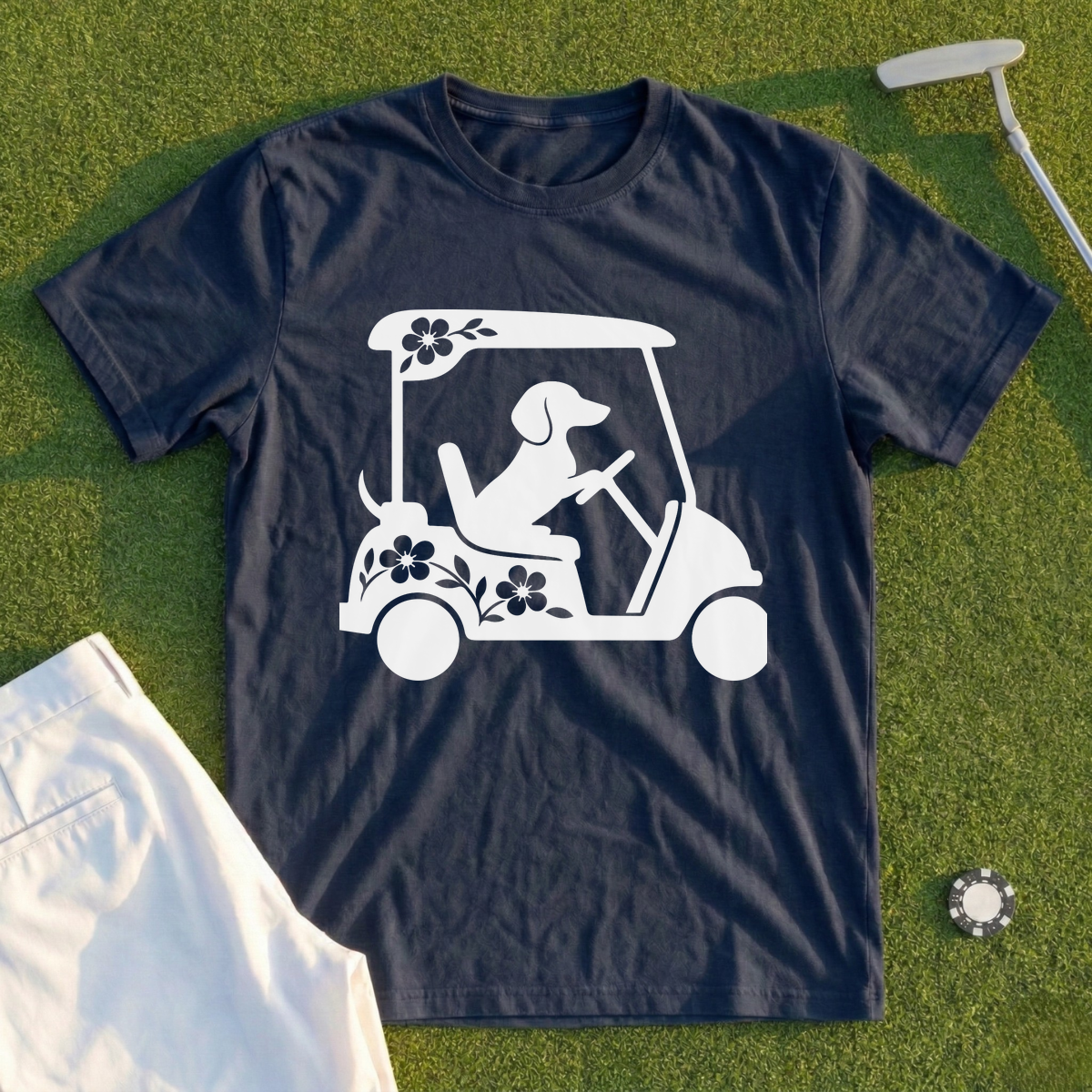 Dog Drives The Cart Tee