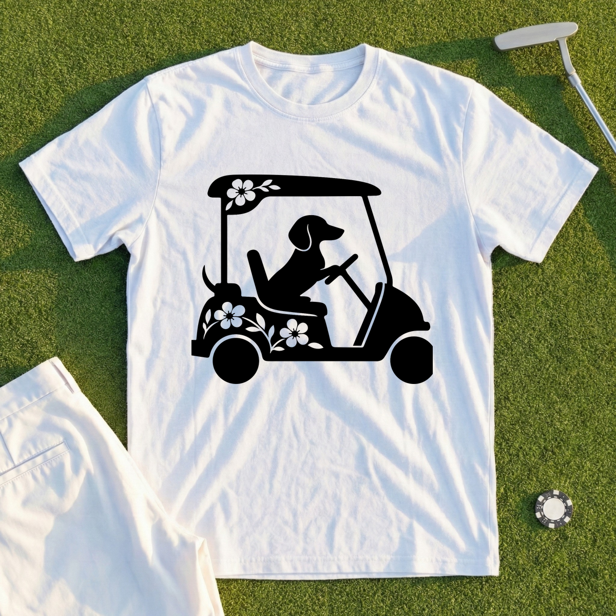 Dog Drives The Cart Tee