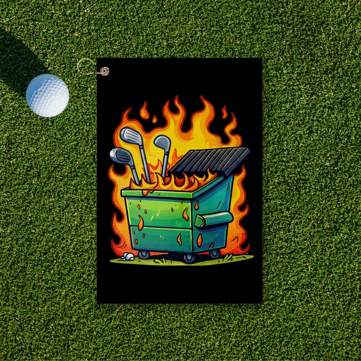 Dumpster Fire Golf Towel