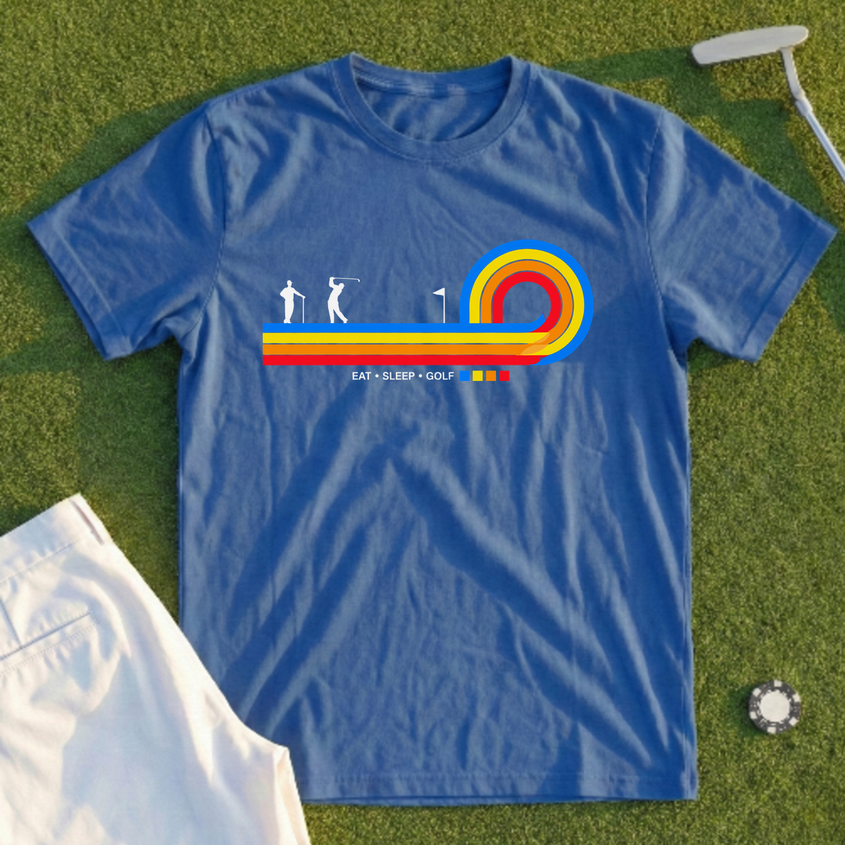 Eat Sleep Golf Retro Tee
