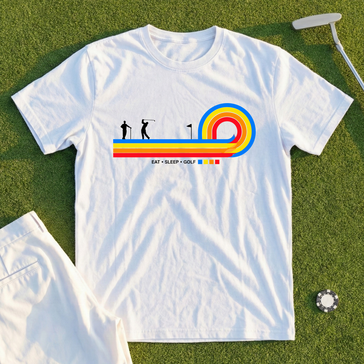 Eat Sleep Golf Retro Tee