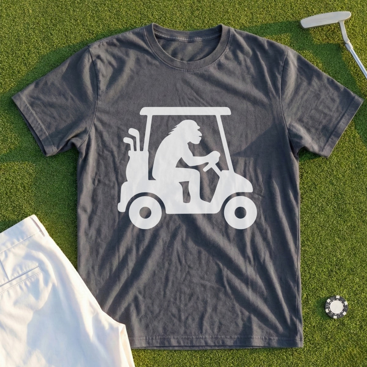 Funny Monkey Driving Golf Cart T-Shirt Perfect Gift