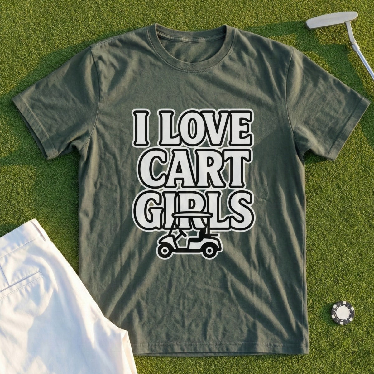 I Love Cart Girls Funny Golf Themed Shirt for Golfers