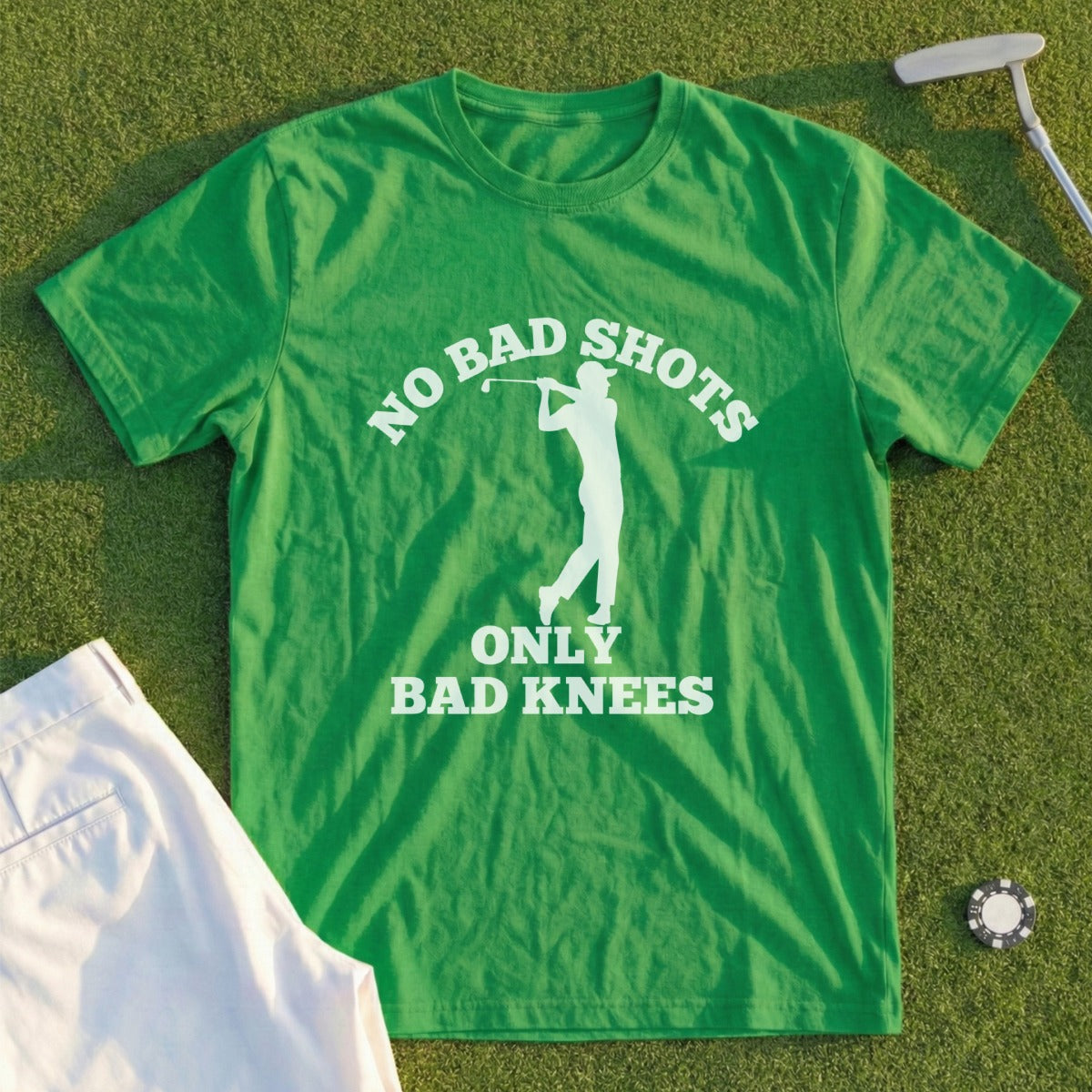 No Bad Shots Only Bad Knees Golf T-shirt Product