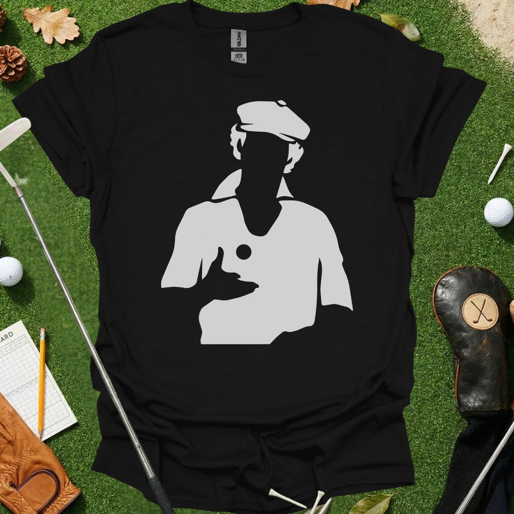 Golf Player Illustration Black Graphic Tee