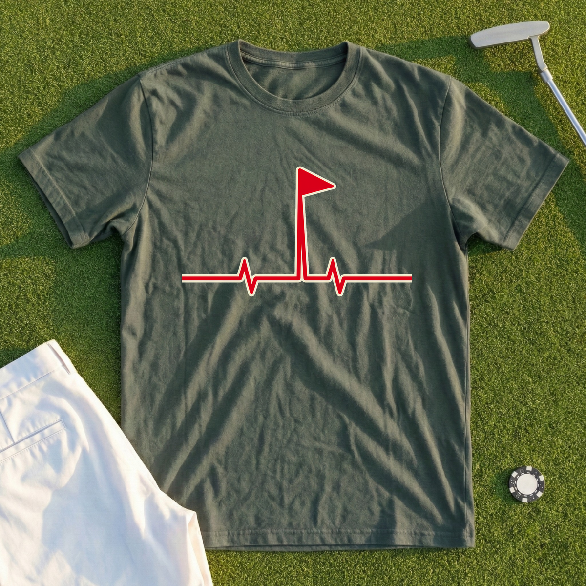 Flag EKG, Bright Pulse Tee