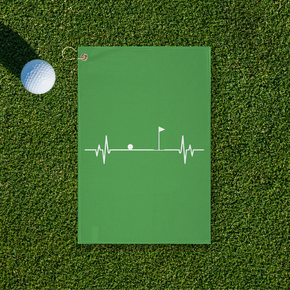 Flag EKG Golf Towel