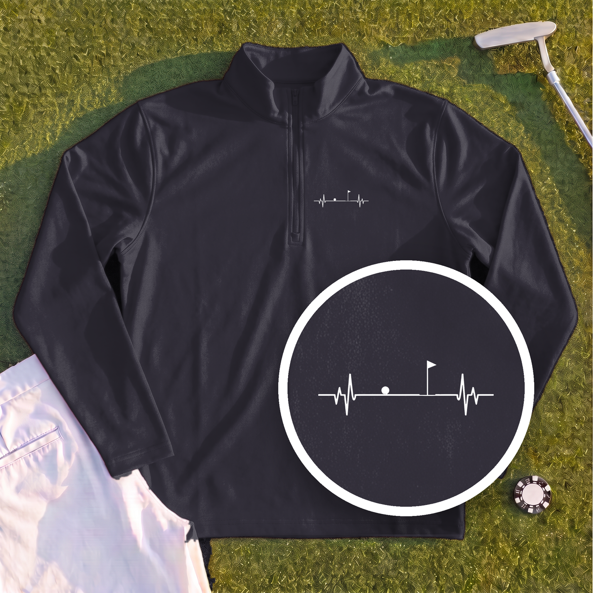 Flag EKG Quarter Zip
