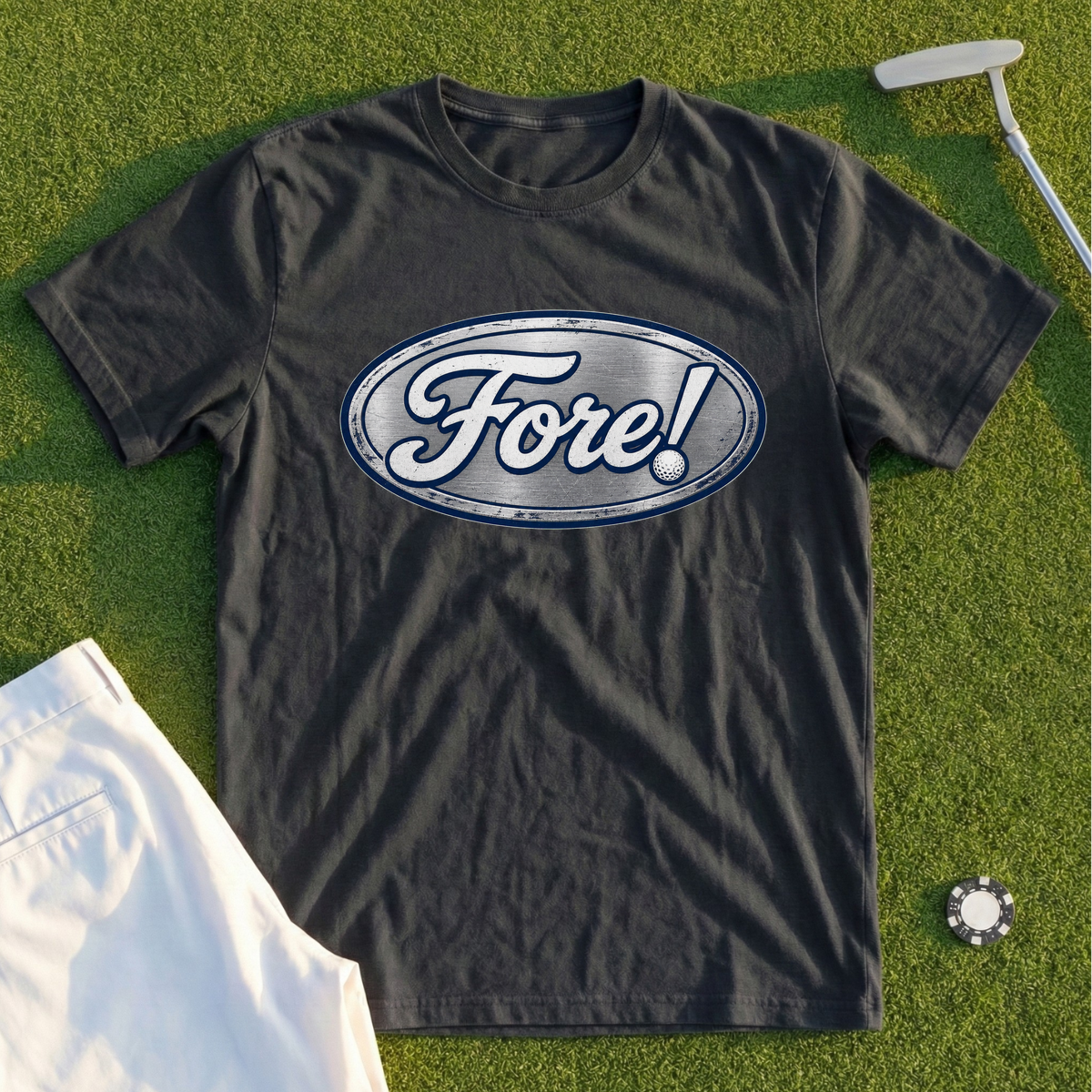 Fore!, Chrome Badge Tee
