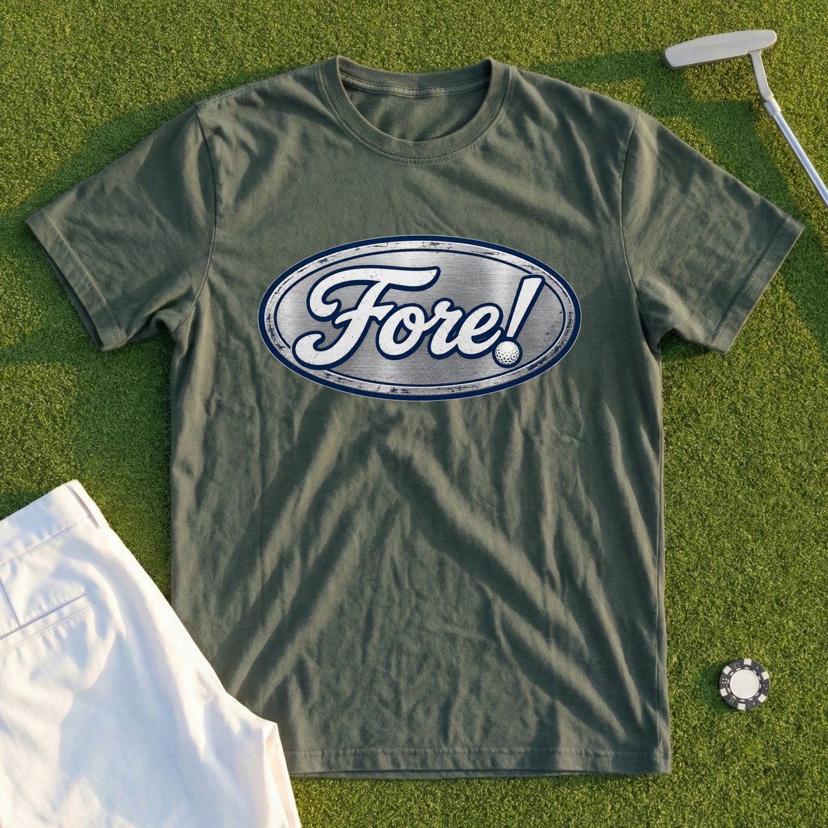 Fore!, Chrome Badge Tee