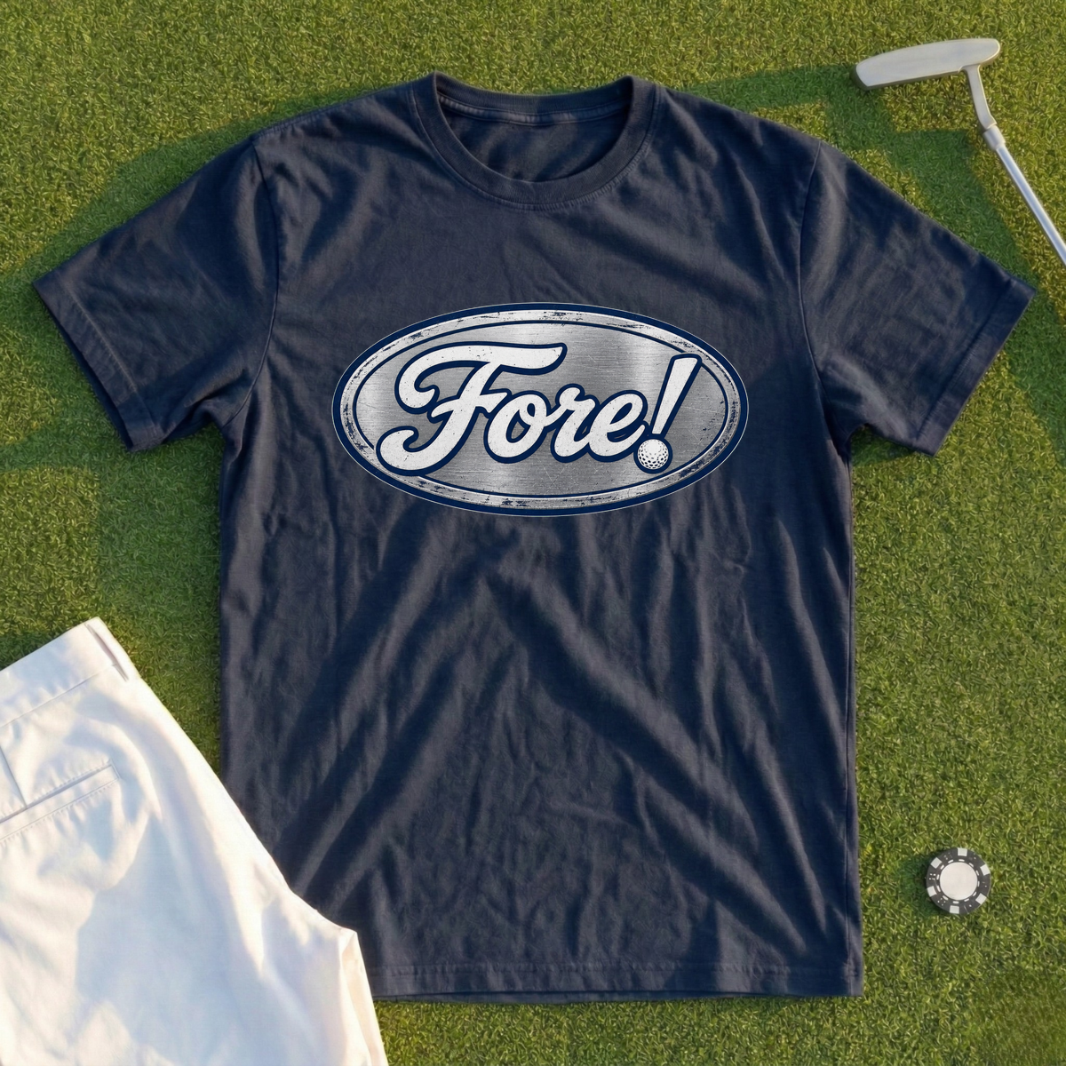 Fore!, Chrome Badge Tee