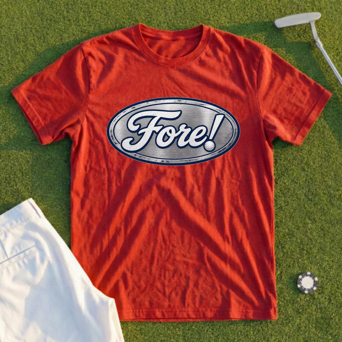 Fore!, Chrome Badge Tee