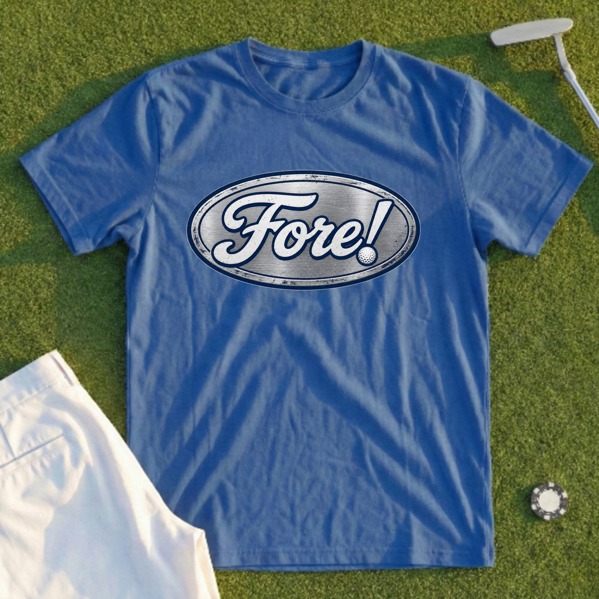 Fore!, Chrome Badge Tee