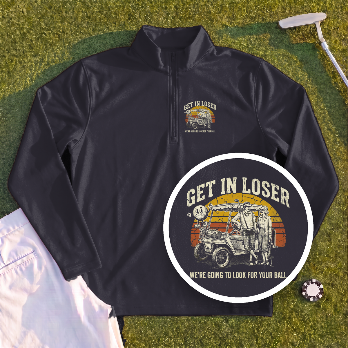Get In Loser Retro Quarter Zip
