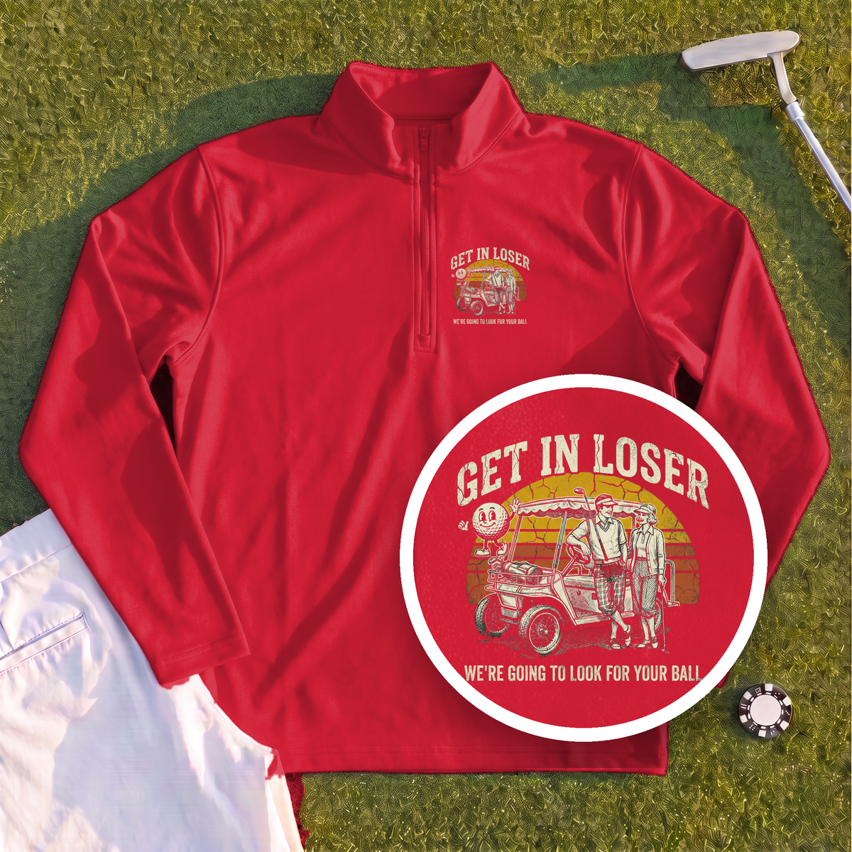 Get In Loser Retro Quarter Zip