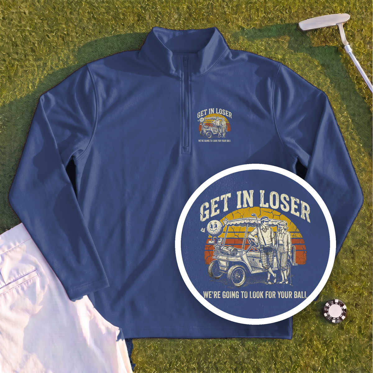 Get In Loser Retro Quarter Zip