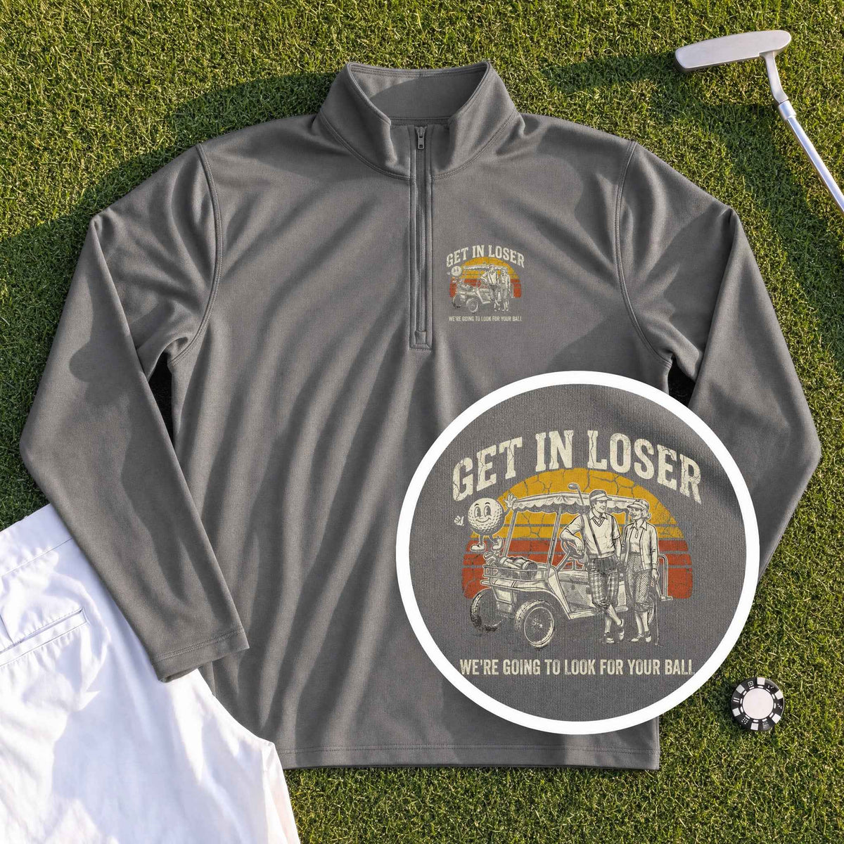 Get In Loser Retro Quarter Zip
