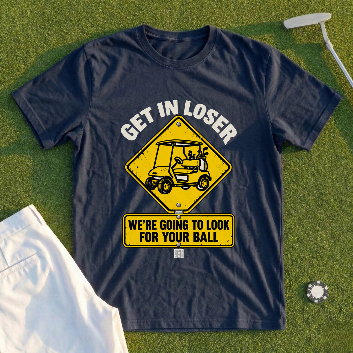 Get In Loser Road Sign Tee