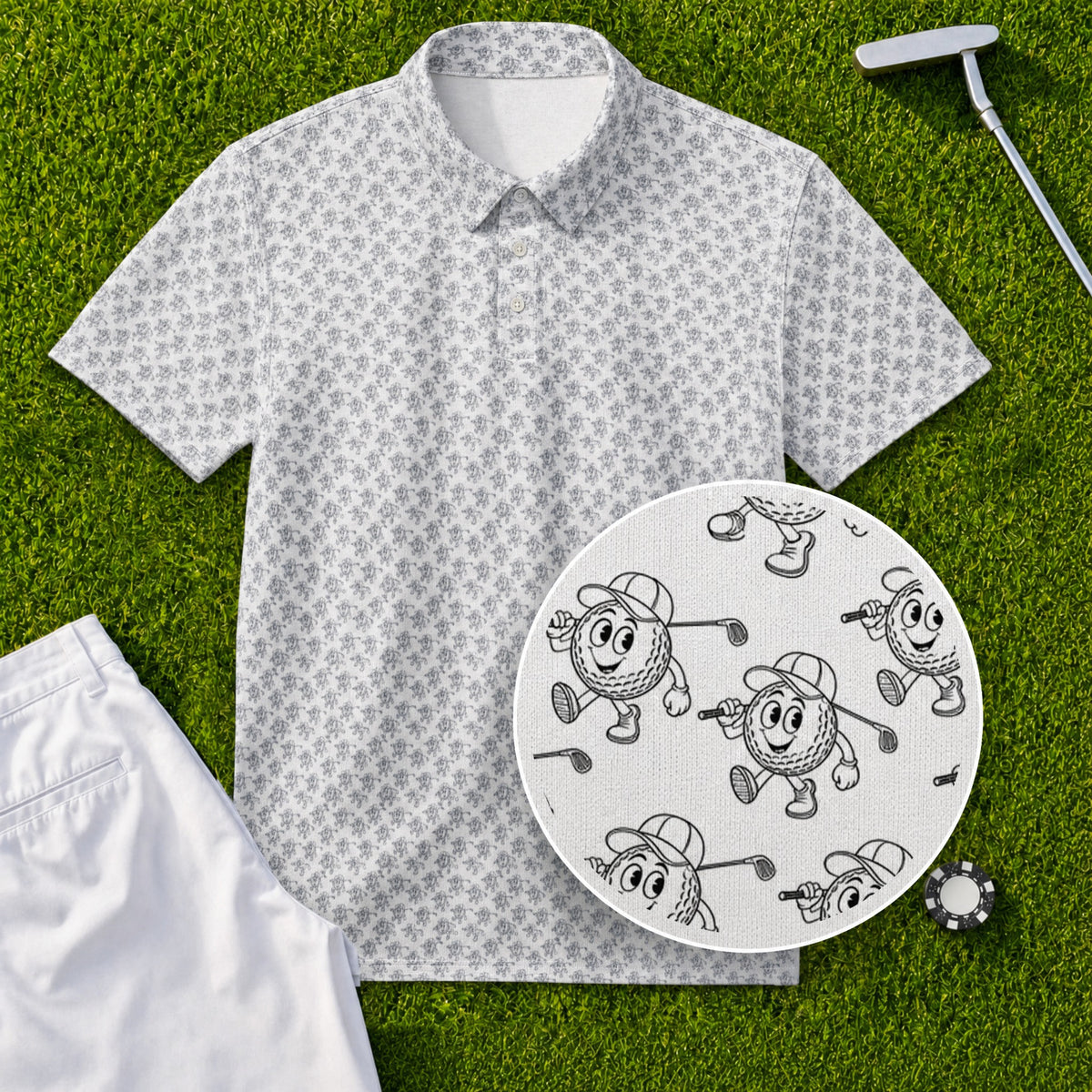 Golf Ball Buddies Performance Print Polo