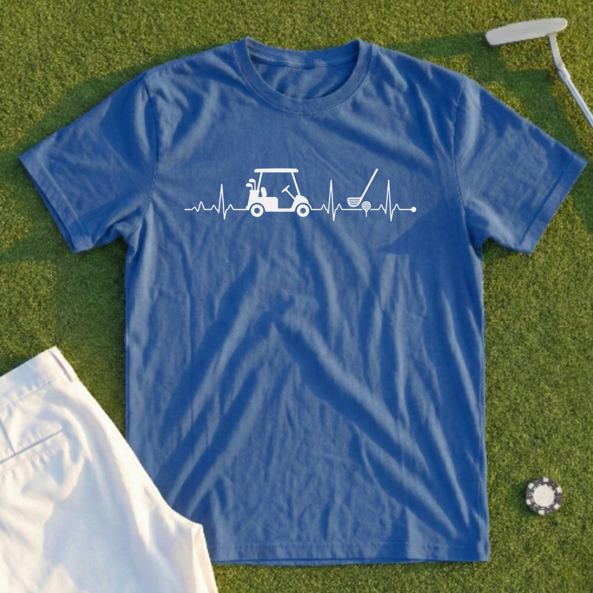 Golf Cart Heartbeat Tee