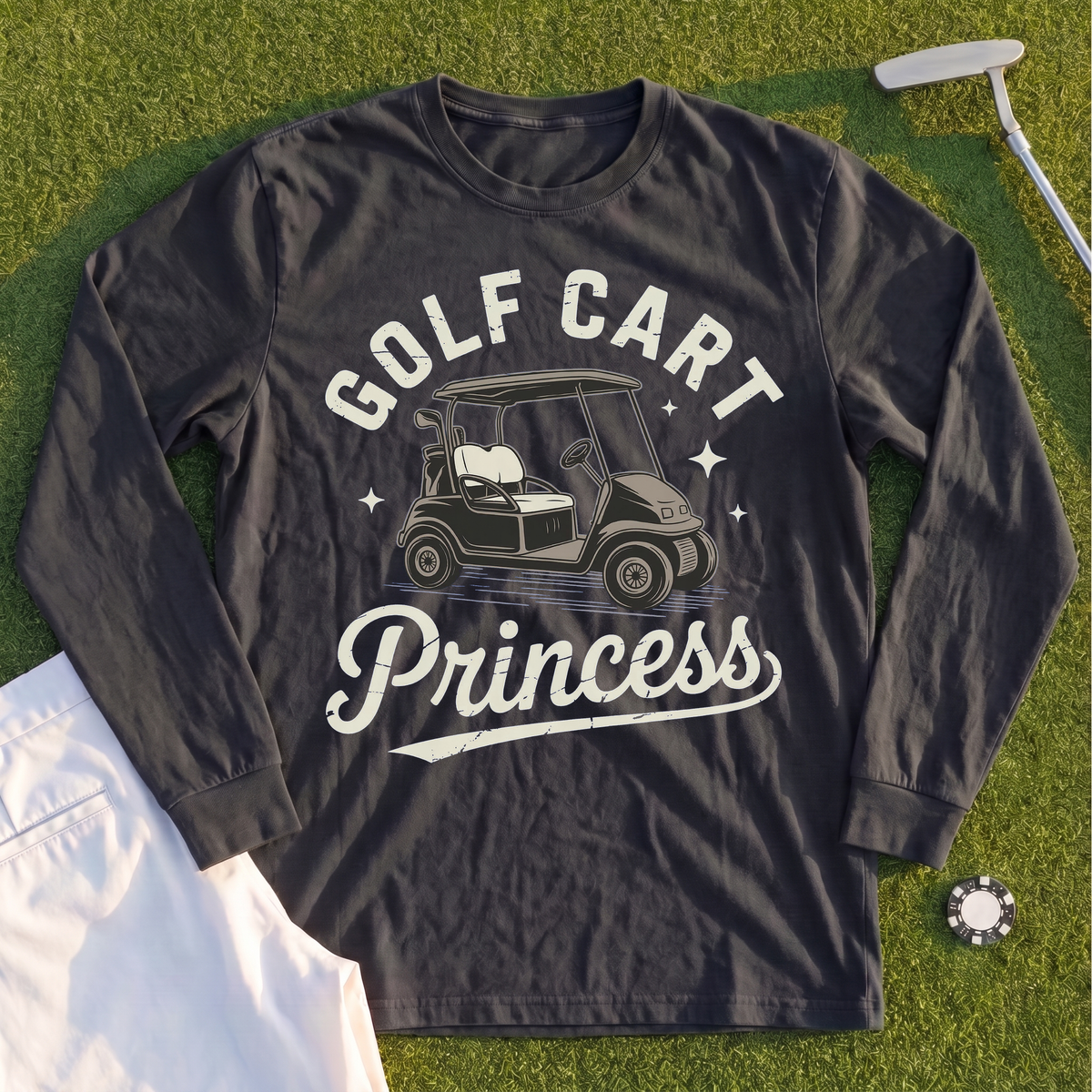Golf Cart Princess Long Sleeve Tee