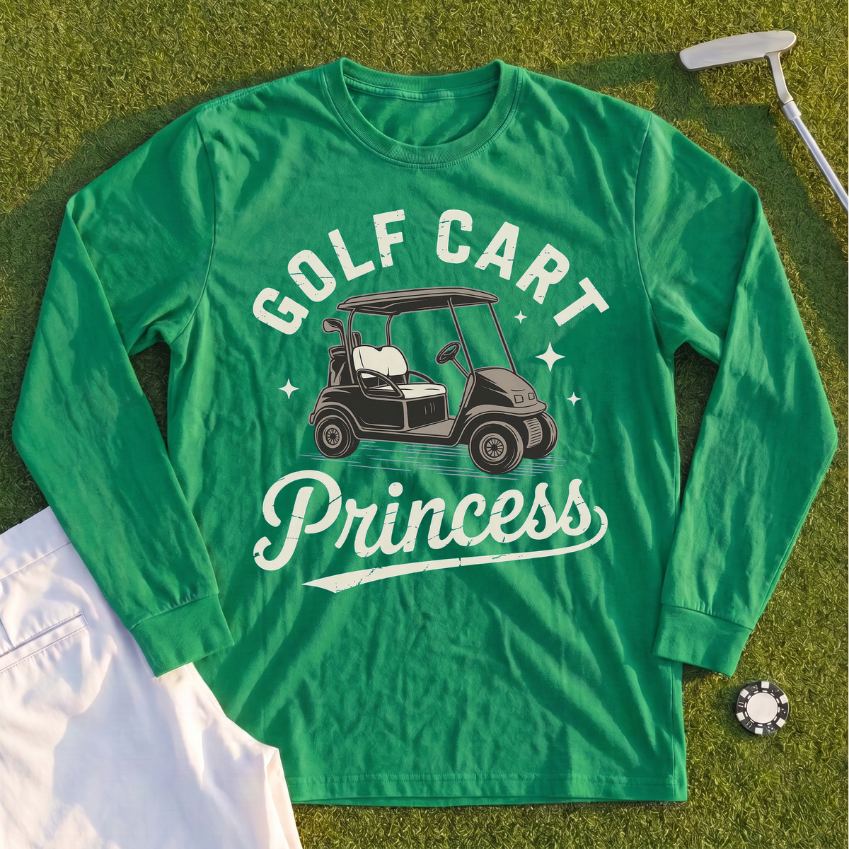 Golf Cart Princess Long Sleeve Tee