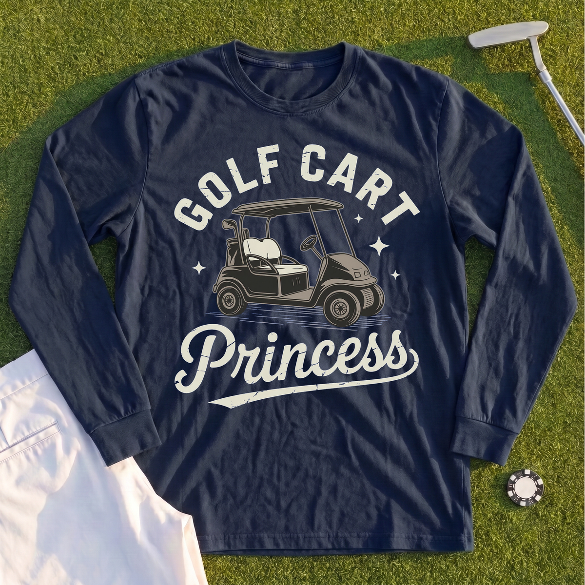 Golf Cart Princess Long Sleeve Tee