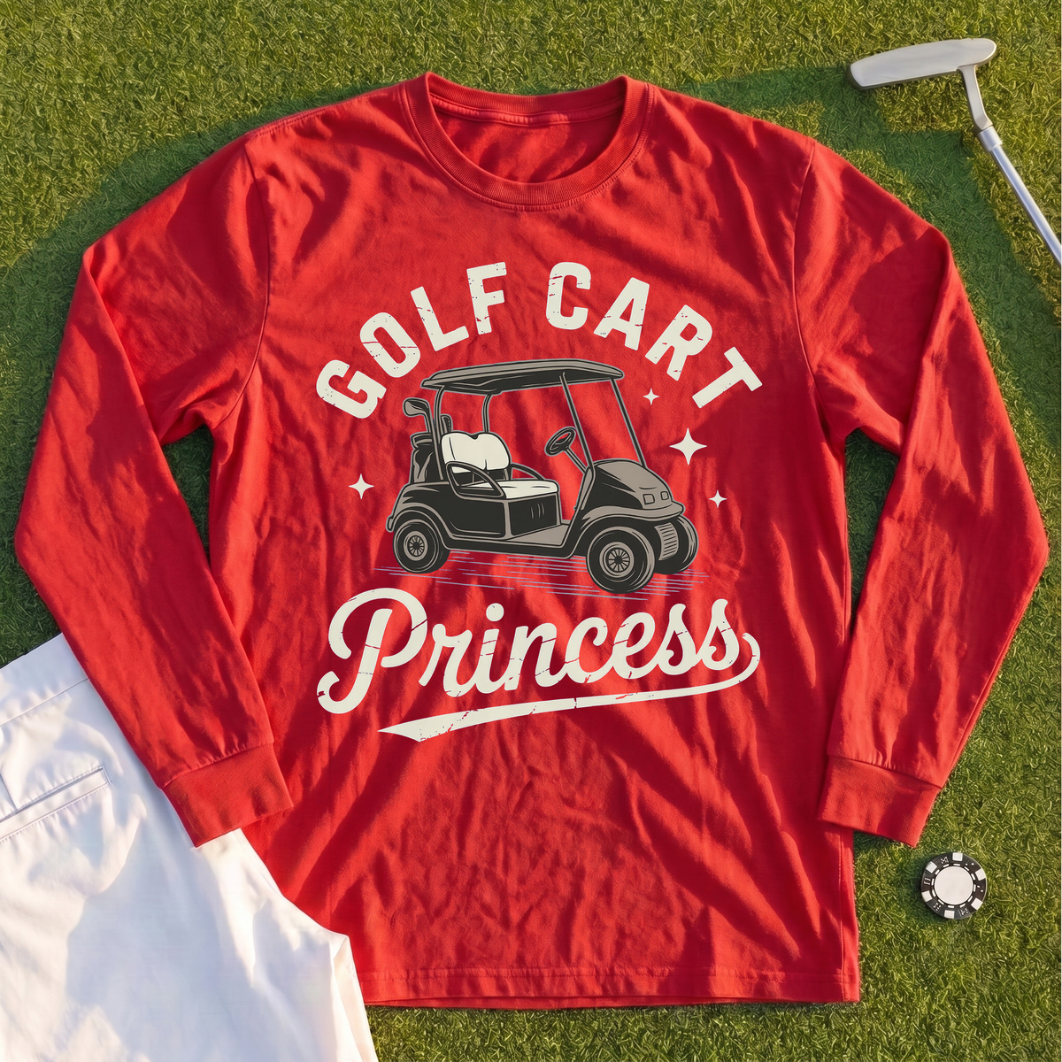 Golf Cart Princess Long Sleeve Tee