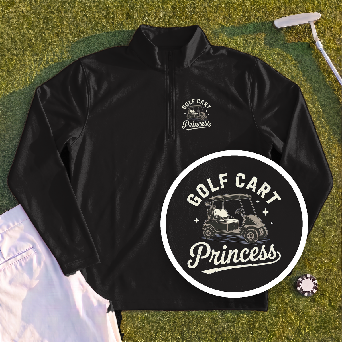 Golf Cart Princess Quarter Zip