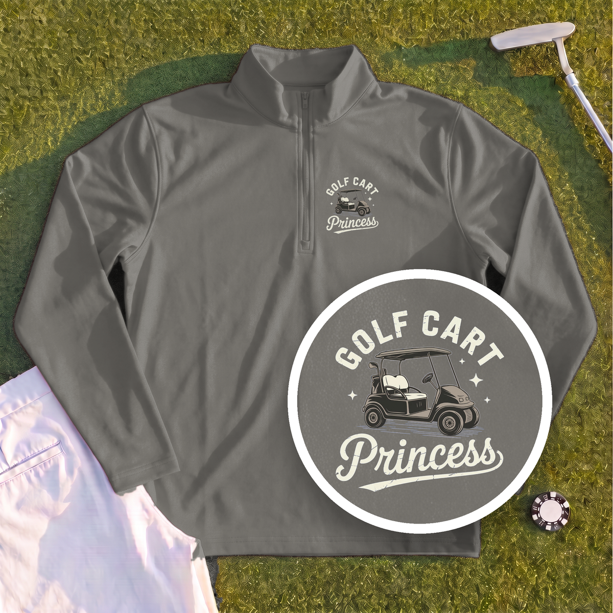 Golf Cart Princess Quarter Zip