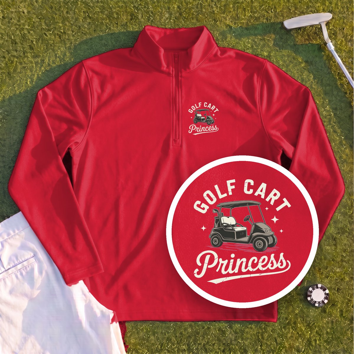 Golf Cart Princess Quarter Zip
