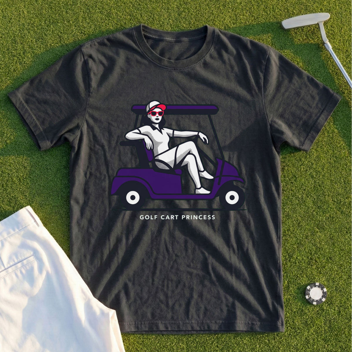 Golf Cart Princess Attitude Tee