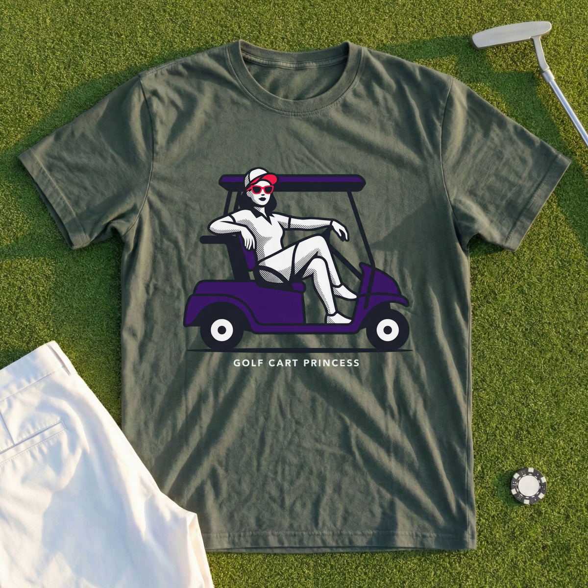 Golf Cart Princess Attitude Tee