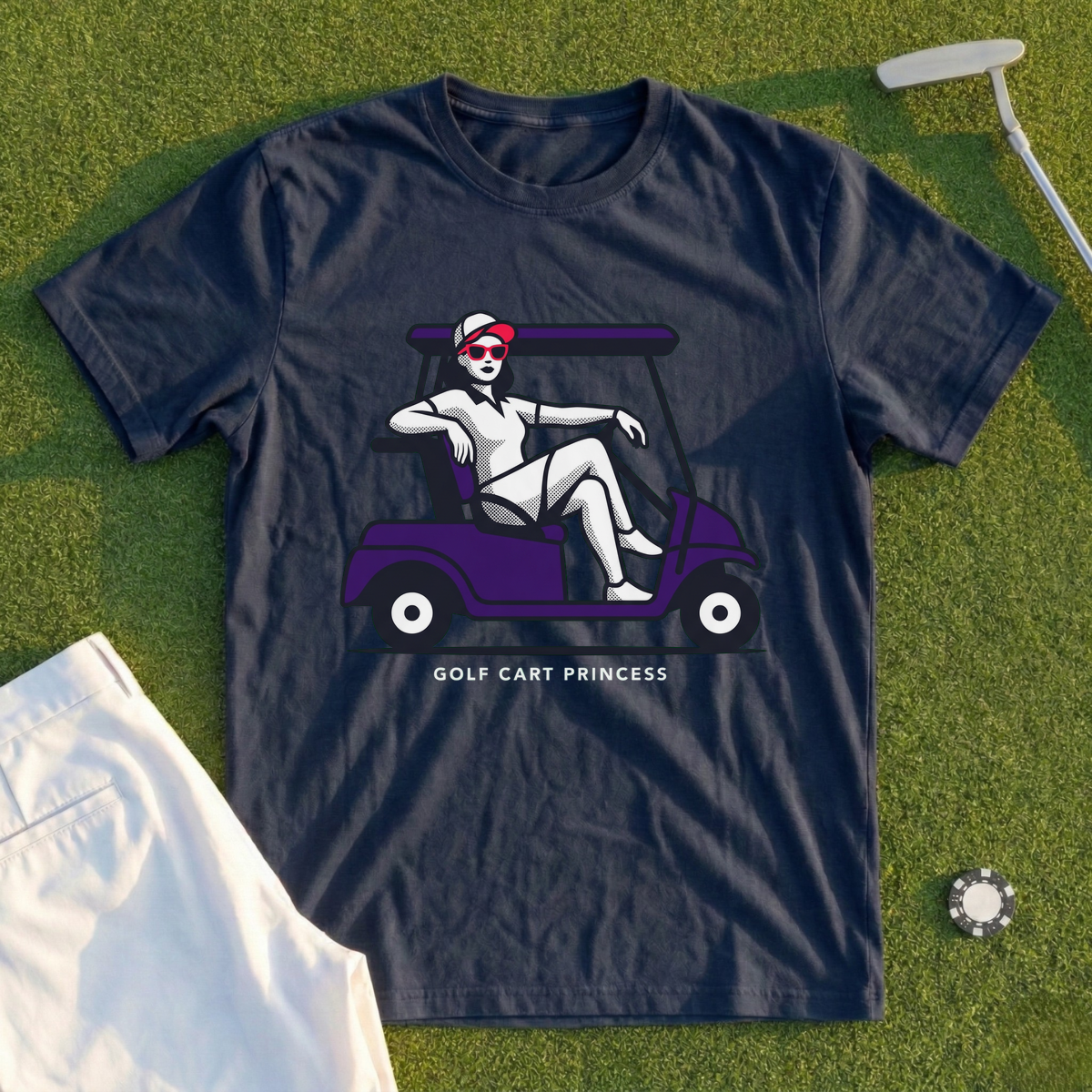 Golf Cart Princess Attitude Tee