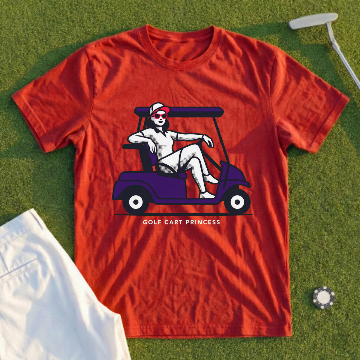 Golf Cart Princess Attitude Tee