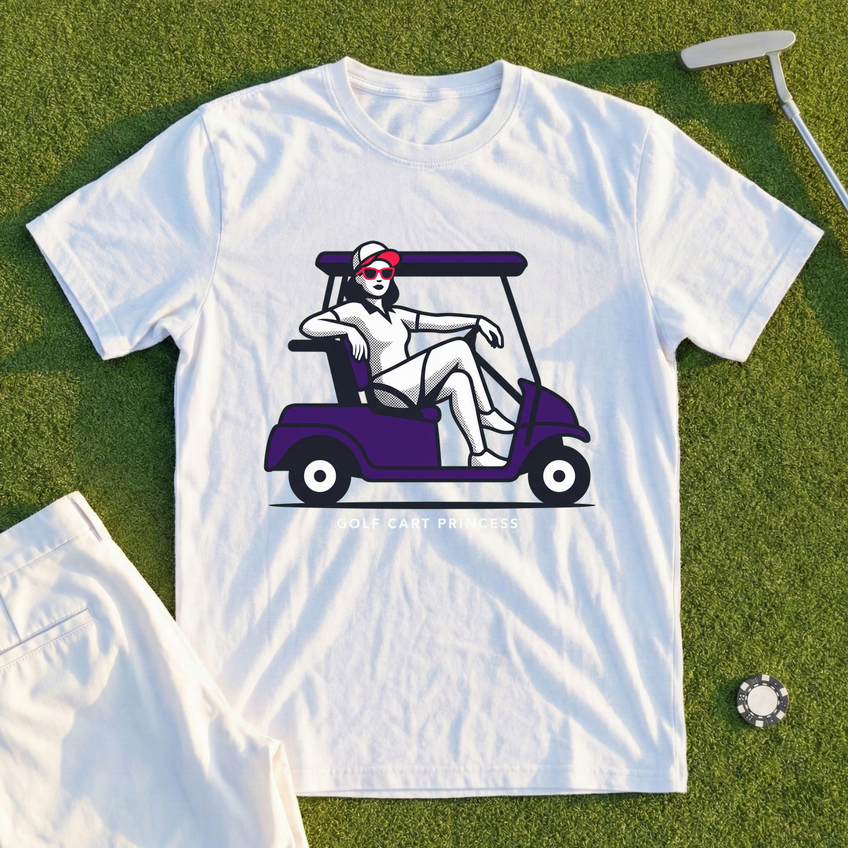 Golf Cart Princess Attitude Tee