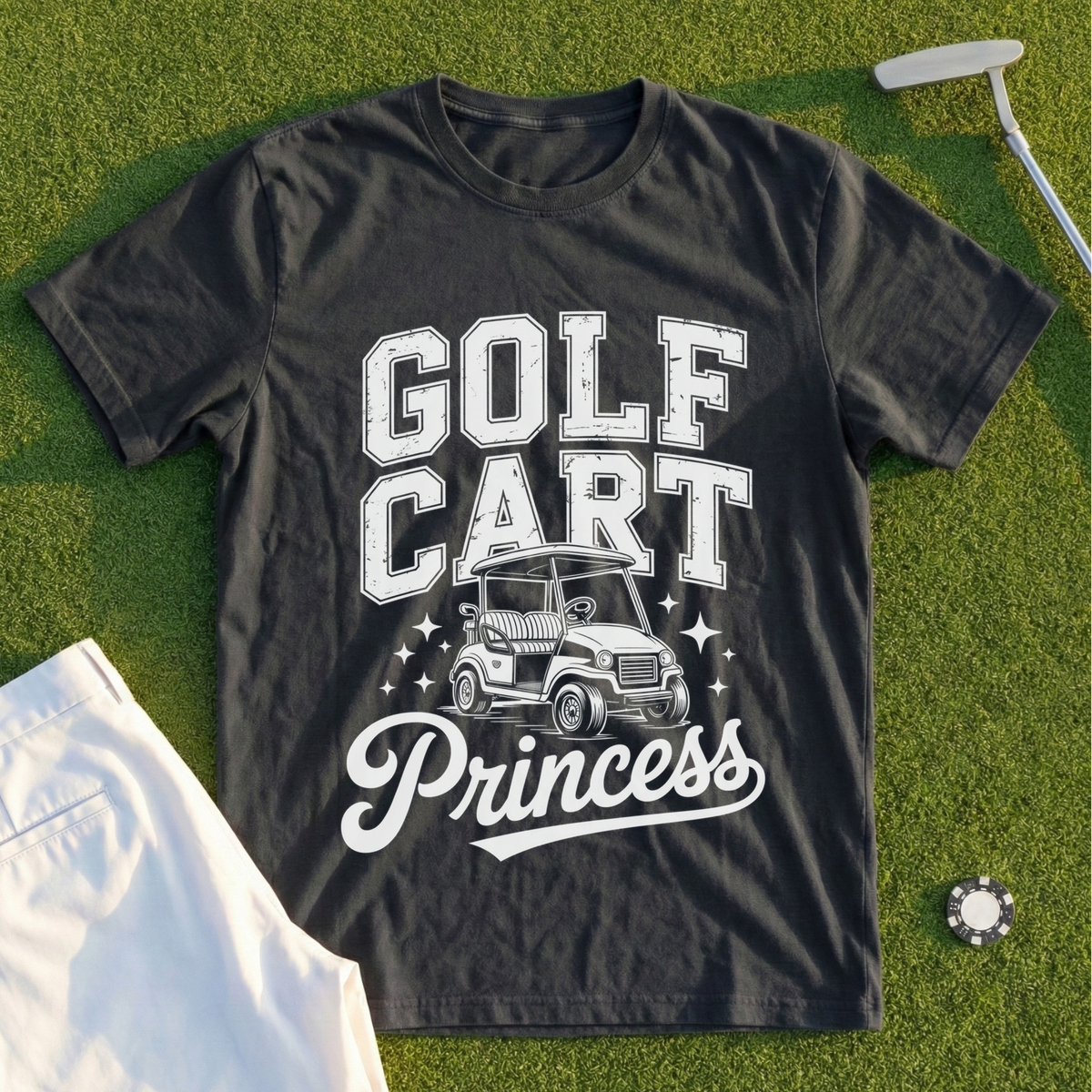 Golf Cart Princess Varsity Tee