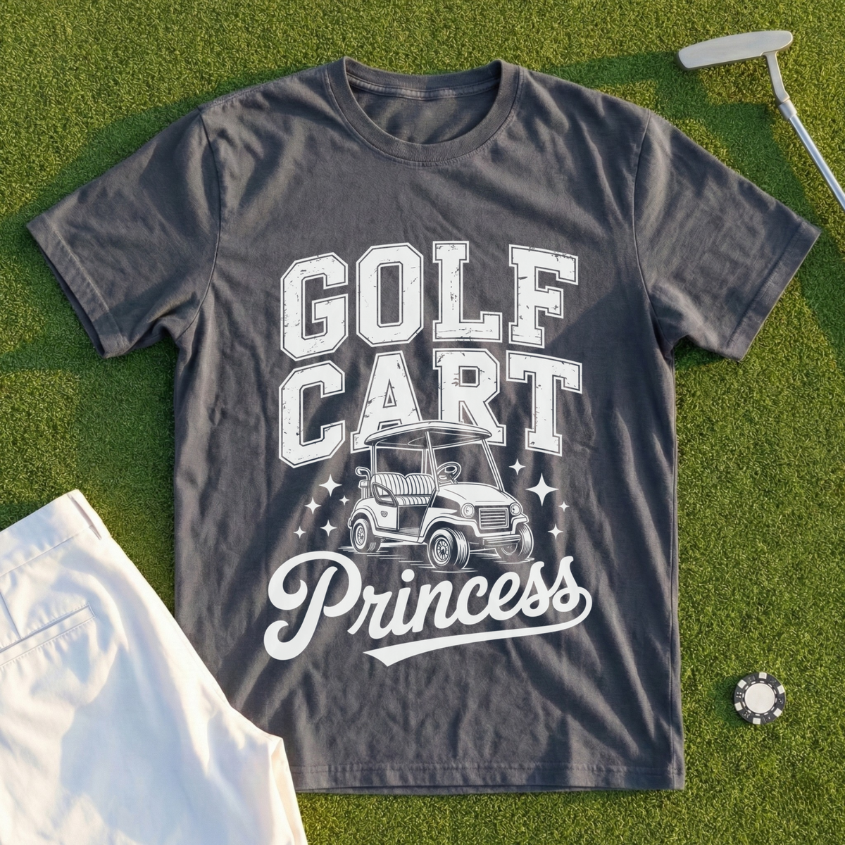 Golf Cart Princess Varsity Tee