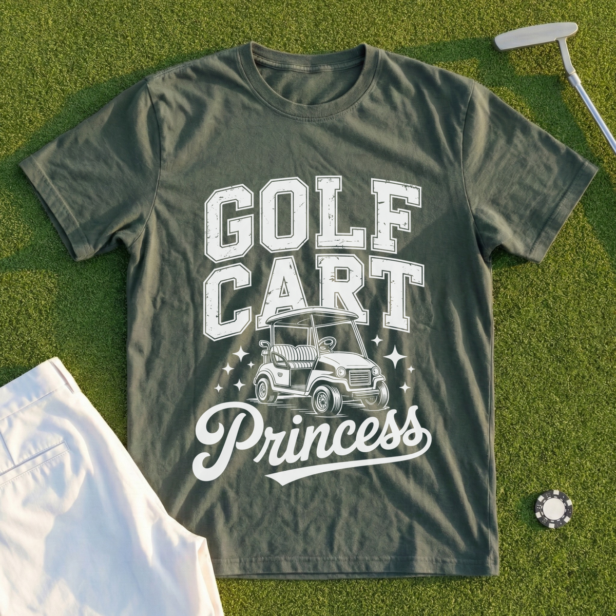 Golf Cart Princess Varsity Tee