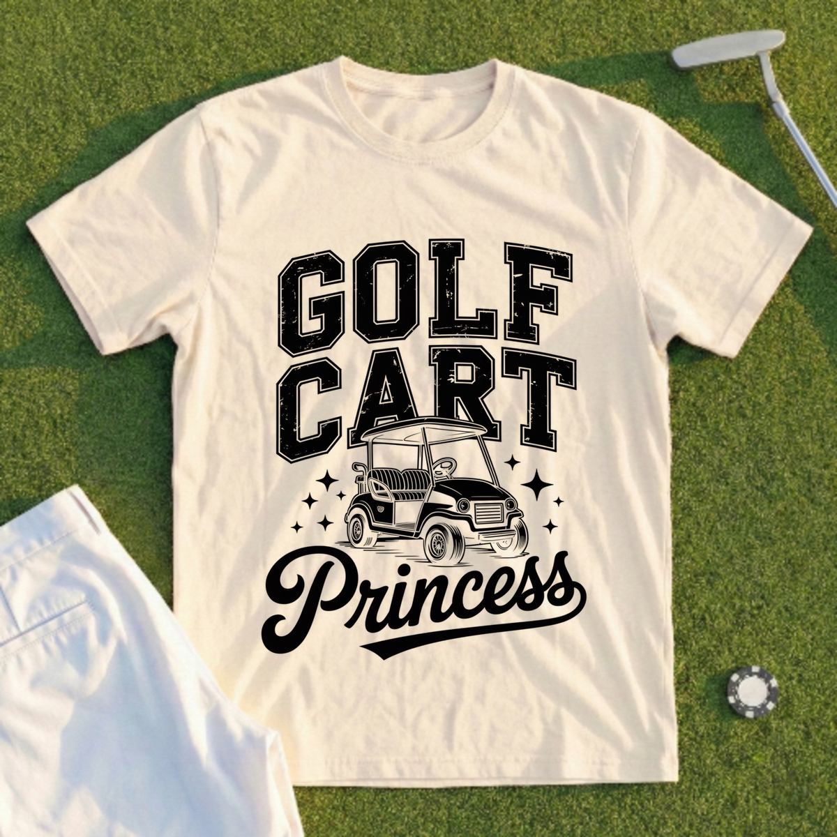 Golf Cart Princess Varsity Tee