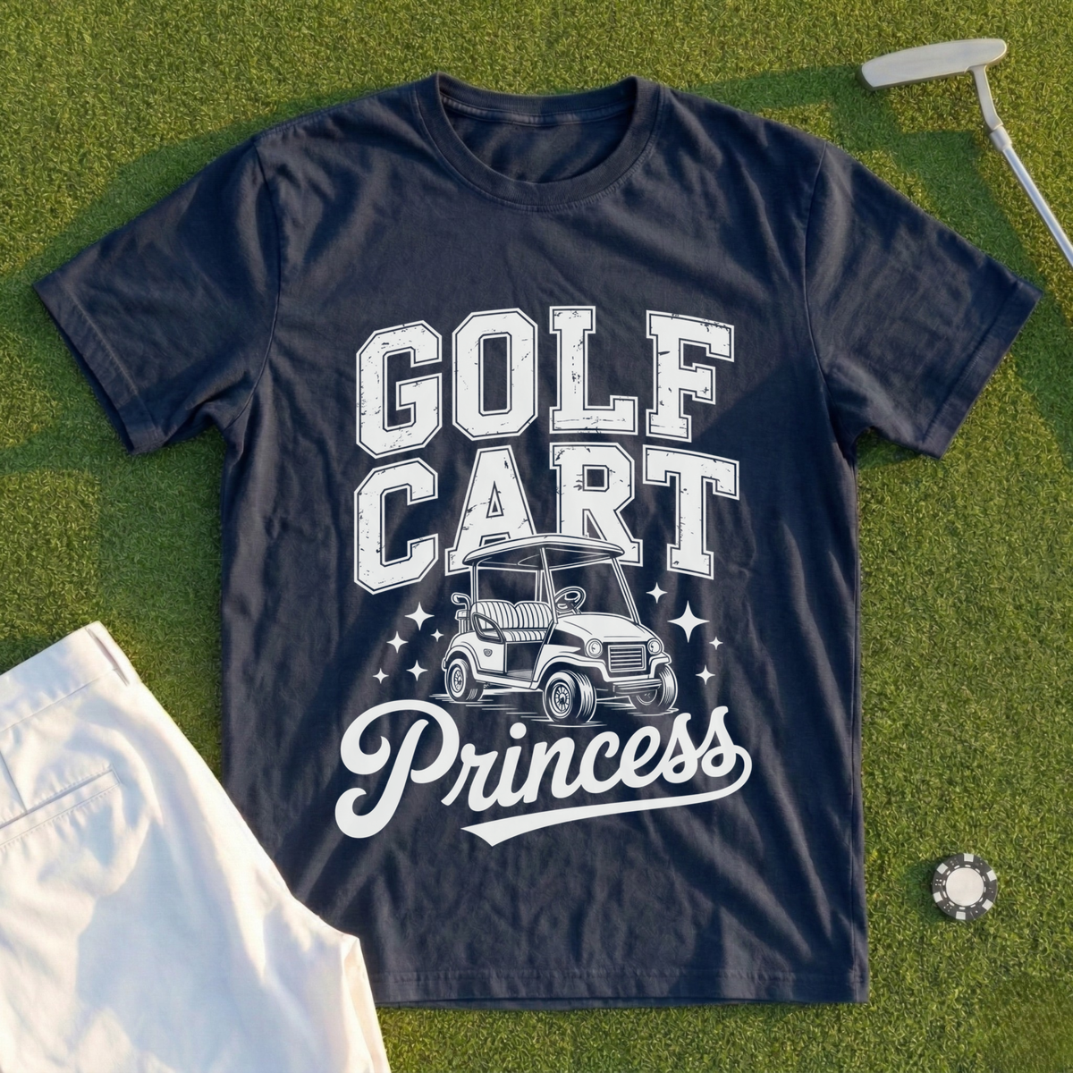 Golf Cart Princess Varsity Tee