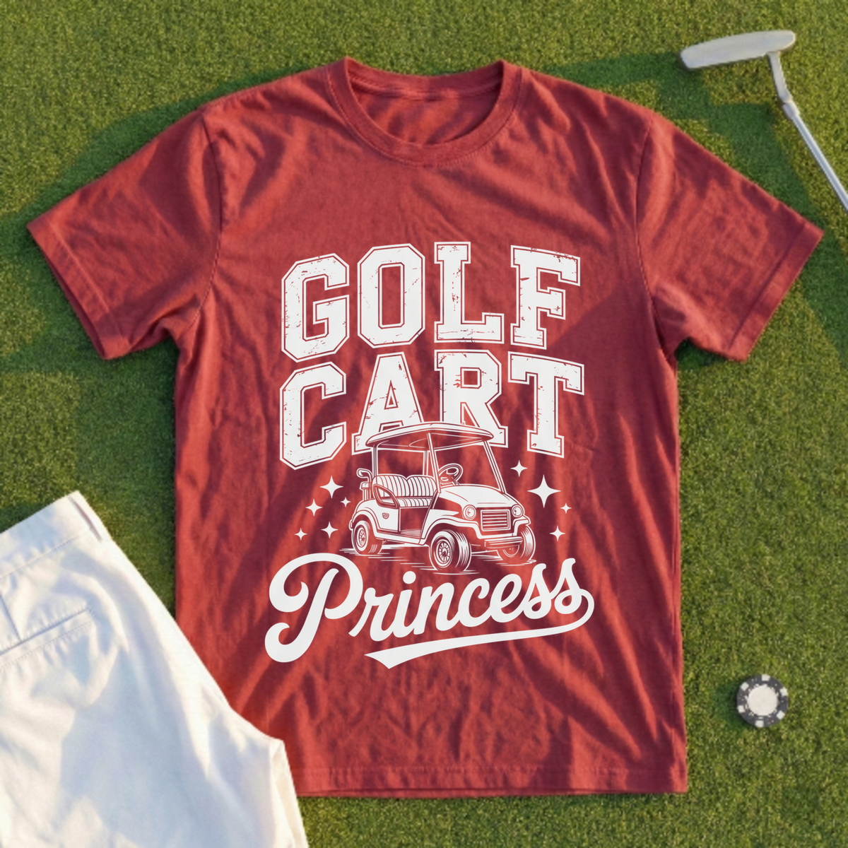 Golf Cart Princess Varsity Tee