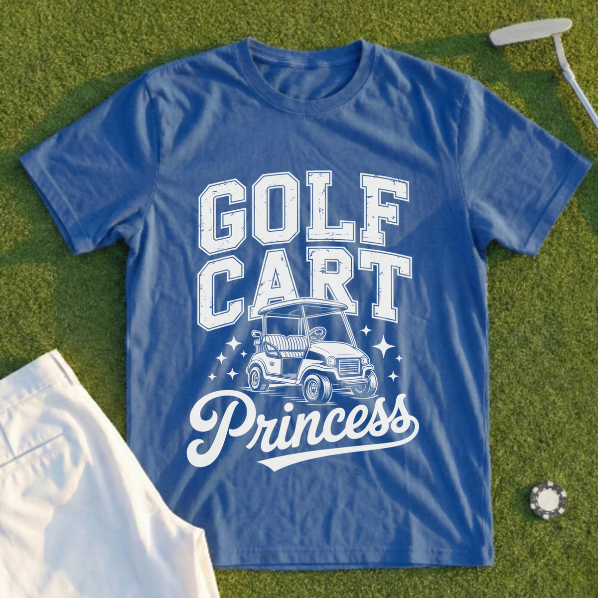 Golf Cart Princess Varsity Tee