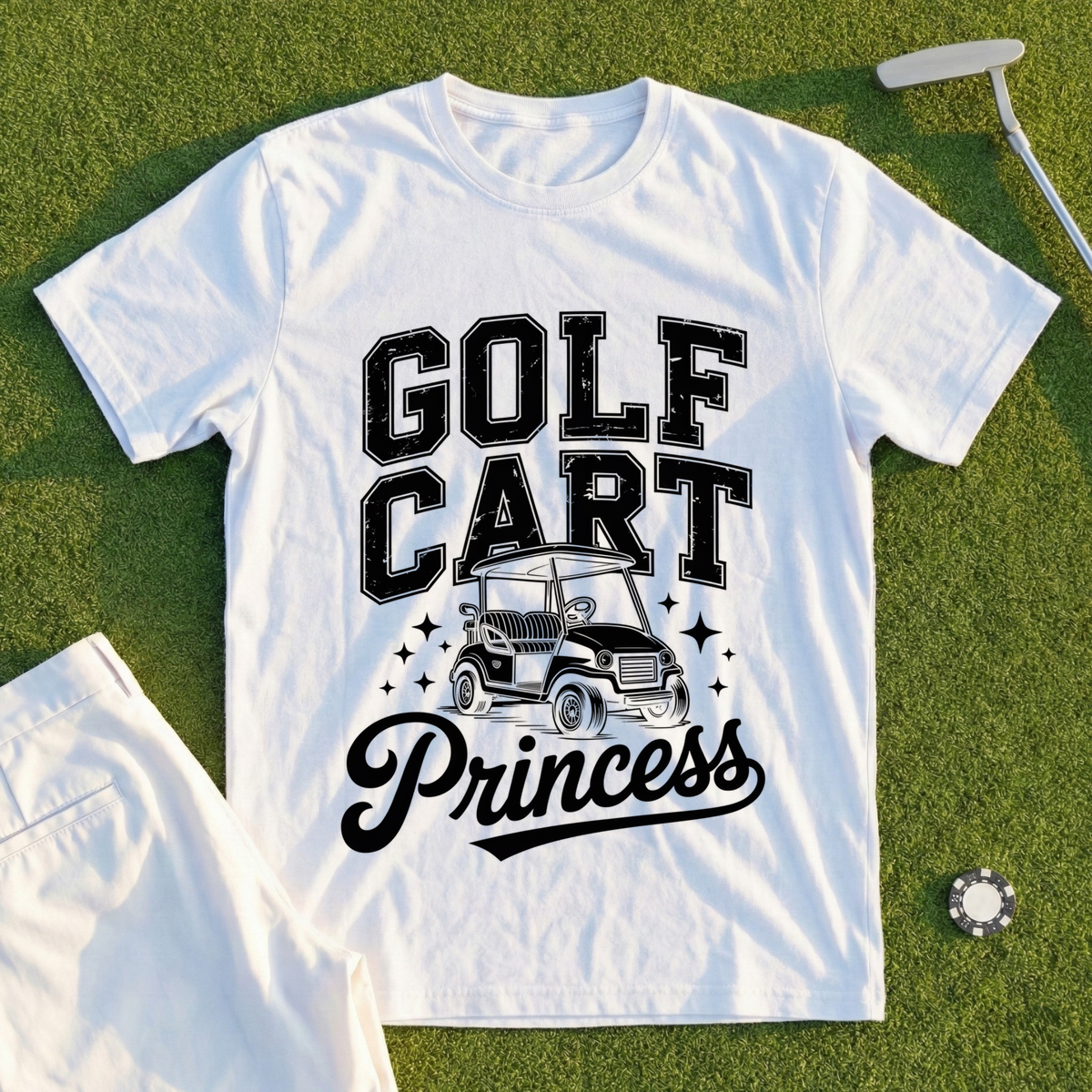 Golf Cart Princess Varsity Tee
