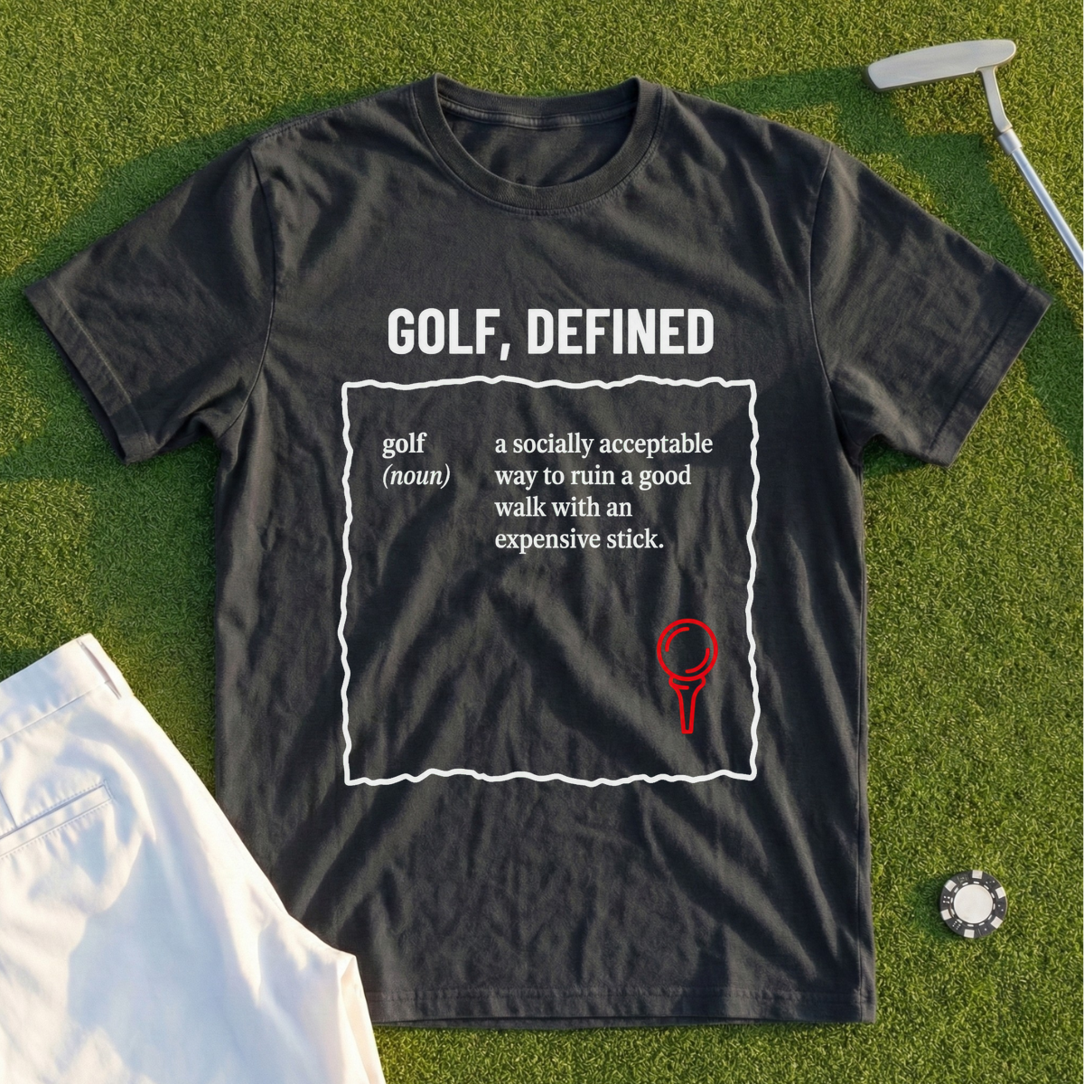 Golf Definition, Torn Dictionary Page Tee