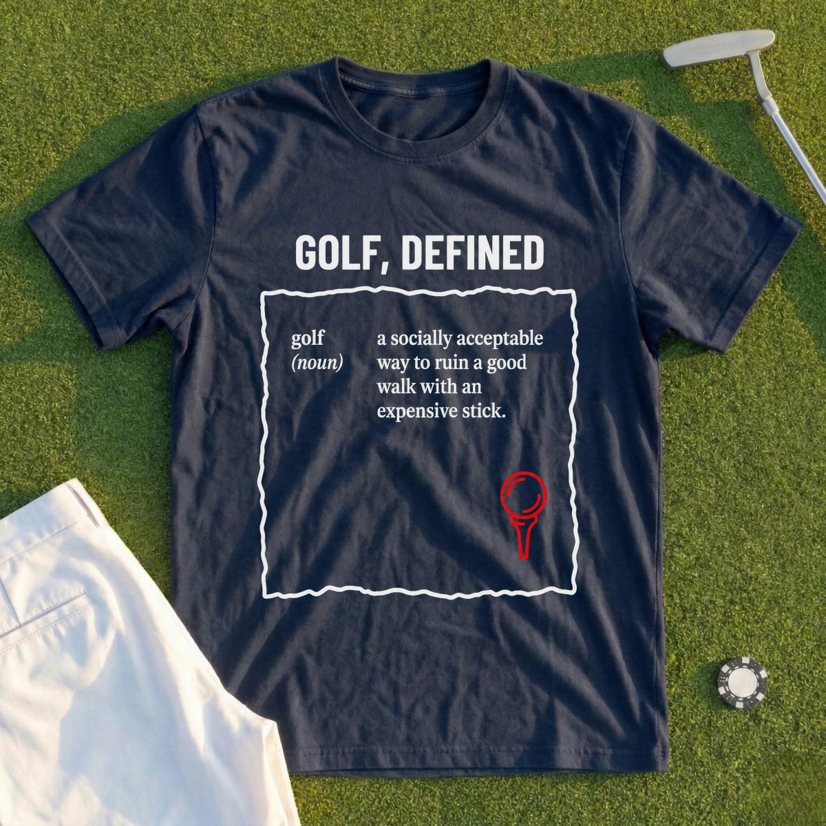 Golf Definition, Torn Dictionary Page Tee