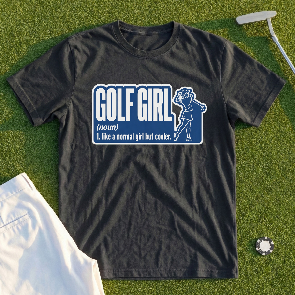Golf Girl, Line-Art Swing Tee