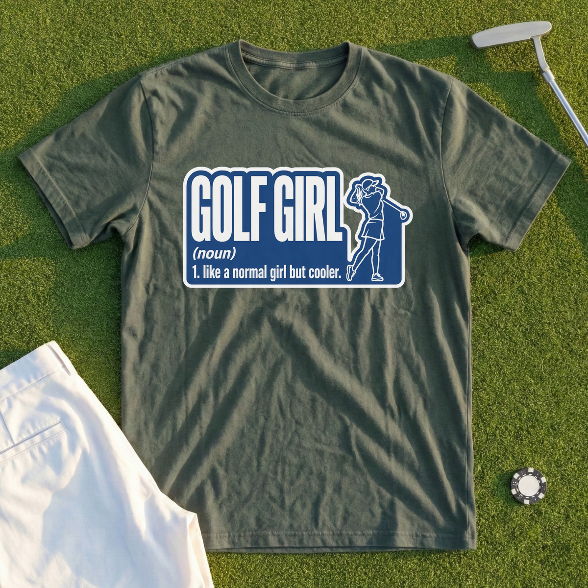 Golf Girl, Line-Art Swing Tee